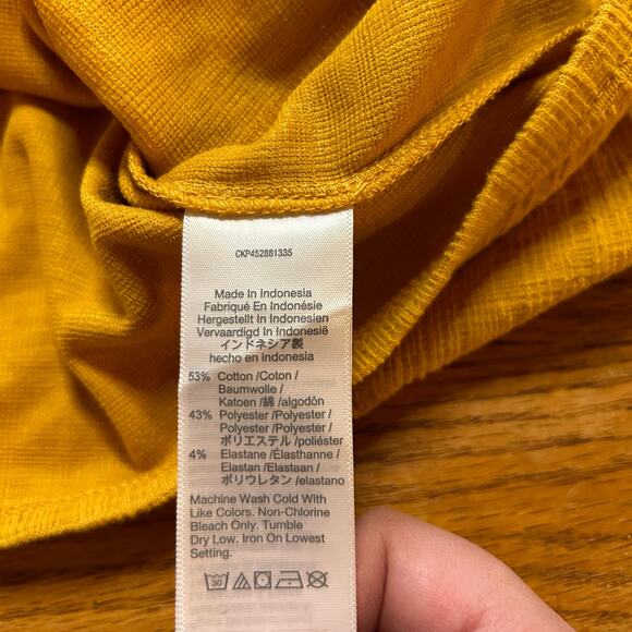 Madewell Womens Wrap Tank Top Gold XXS Ribbed Knit Sleeveless Tie Blouse Career - Picture 3 of 5